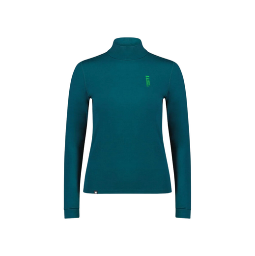 Mons Royale thermo long sleeve dames shirt met col, Cascade Evergreen - afb. 1