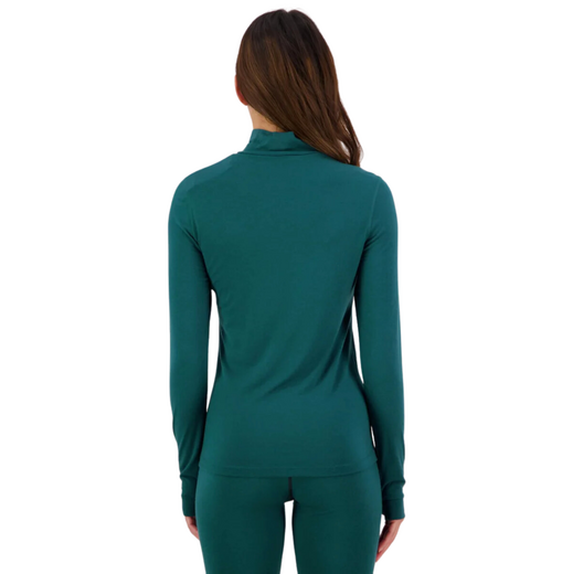 Mons Royale thermo long sleeve dames shirt met col, Cascade Evergreen - afb. 3